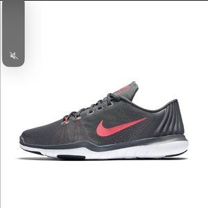 New Nike Women's Flex Supreme TR 5 Grey/Hot Punch/Wht Training Shoes-Size 7